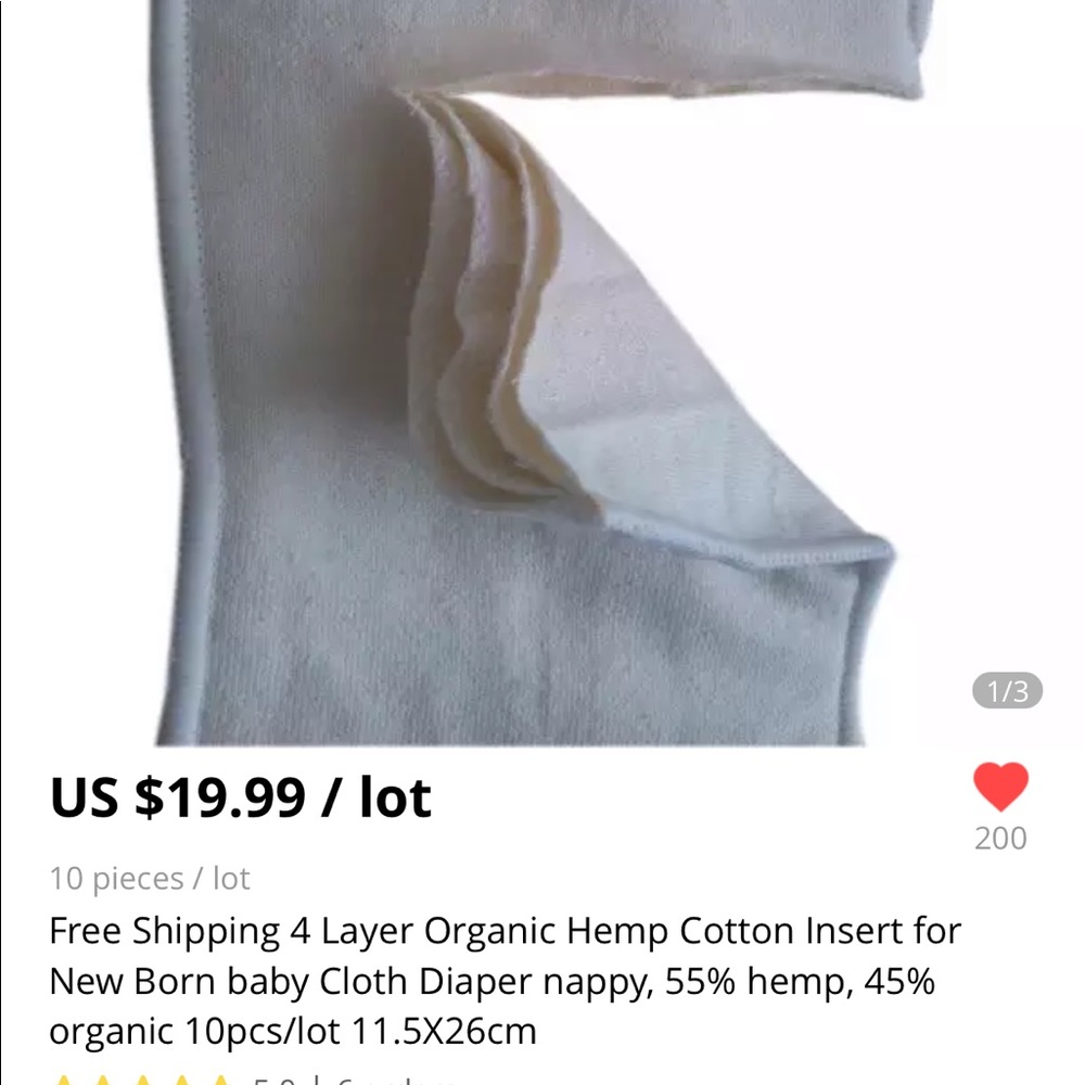 Hemp cloth diaper inserts